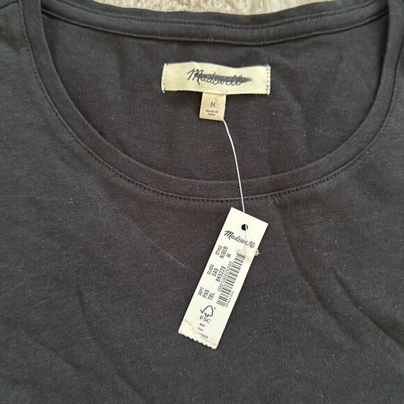 Madewell Drapey Crewneck Tee Black Size M - Picture 3 of 7